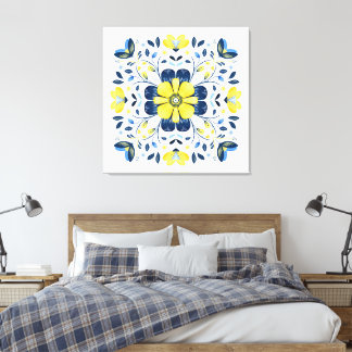 Golden Bloom Harmony Canvas Print