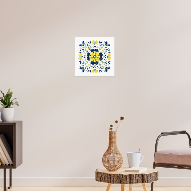 Golden Bloom Harmony Poster (Living Room 3)