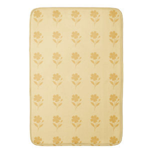 Golden Bloom in Butter Yellow Throw Pillow Bath Mat