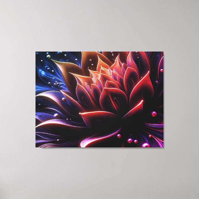 Golden Bloom in the Depths of Twilight Canvas Print (Front)