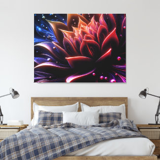 Golden Bloom in the Depths of Twilight Canvas Print