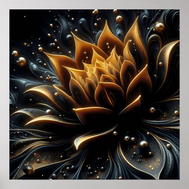 Golden Bloom in the Depths of Twilight Poster (Front)