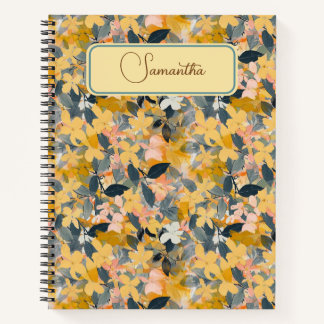 Golden Bloom Reverie Spiral Notebook