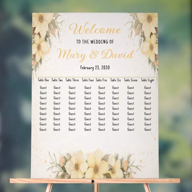 Golden Bloom Seating Chart (Neutral)