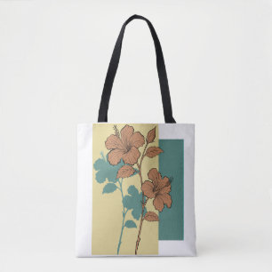 Golden bloom shadow tote bag