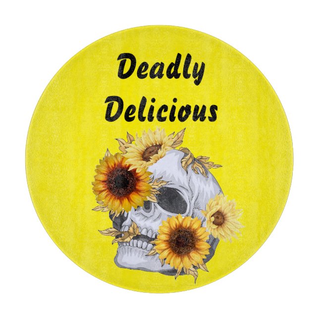 GOLDEN BLOOM SKULL CUTTING BOARD (Front)