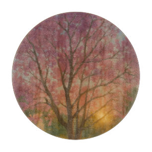 Golden Bloom – Sunset Garden Painting Cutting Board