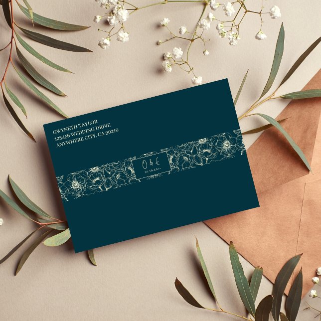 Golden Bloom Wedding Invitation Belly Band (Creator Uploaded)