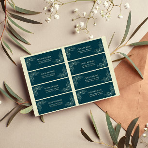 Golden Bloom Wedding Return Address Label