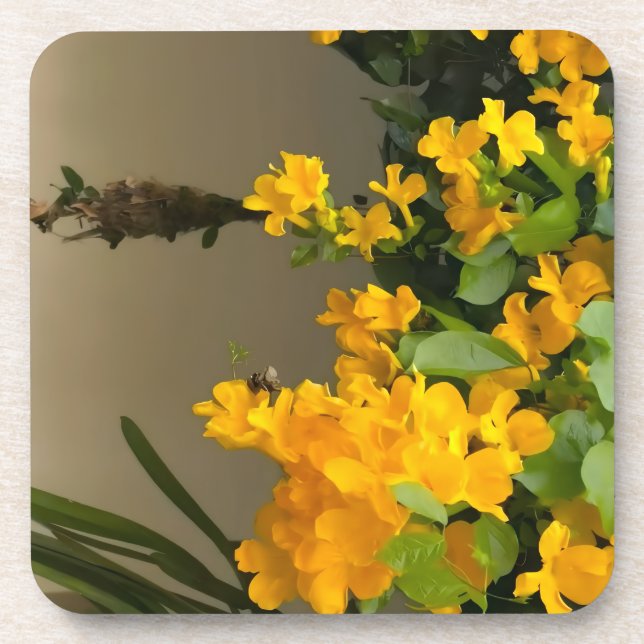 Golden Blossom Beauty Coaster (Front)