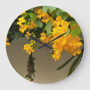 Golden Blossom Beauty Large Clock