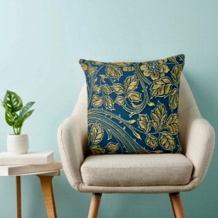 Golden Blossom Elegance Cushion