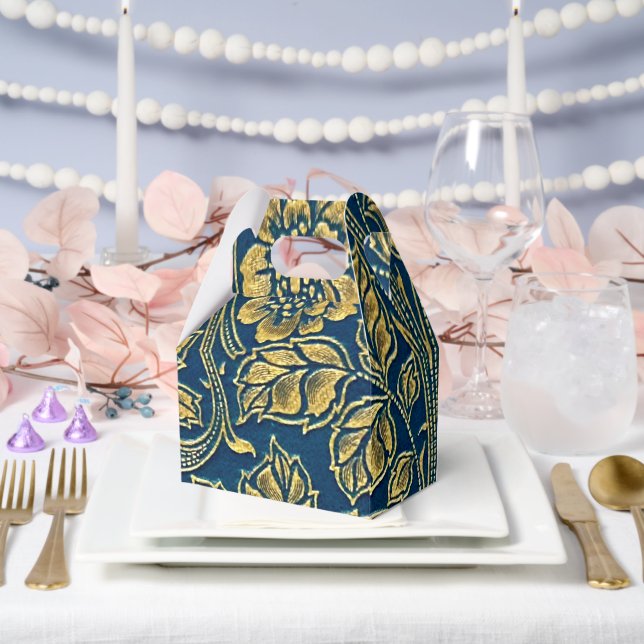 Golden Blossom Elegance Favour Box  (Wedding)