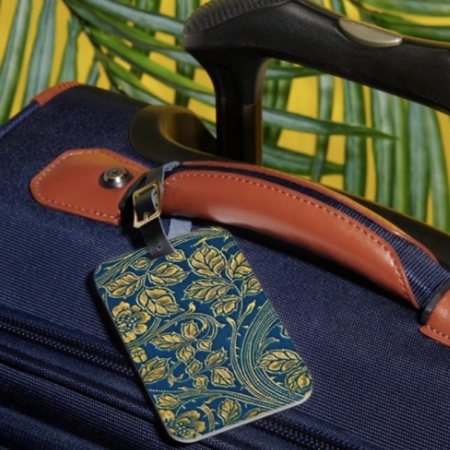 Golden Blossom Elegance Luggage Tag (Creator Uploaded)