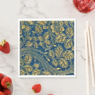Golden Blossom Elegance Paper Napkin