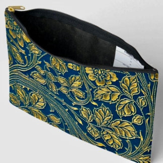 Golden Blossom Elegance Print Cut Sew Bag 