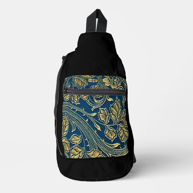 Golden Blossom Elegance  Sling Bag (Front)