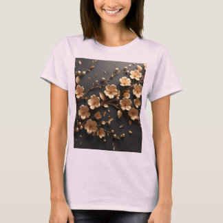 Golden Blossom Elegance T-Shirt