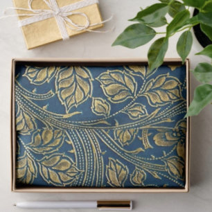 Golden Blossom Elegance  Tissue Paper