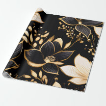 Golden Blossoms: Black & Gold Floral Patterns
