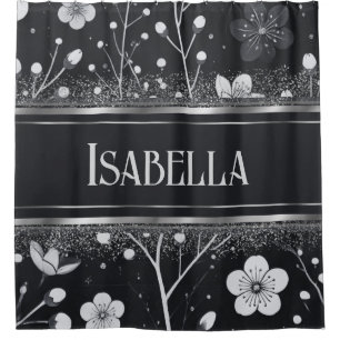 Golden Blossoms: Delicate Floral Symphony Shower Curtain