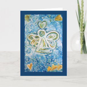 Golden Blue Angel Greeting Card