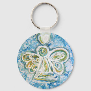 Golden Blue Angel Keychain