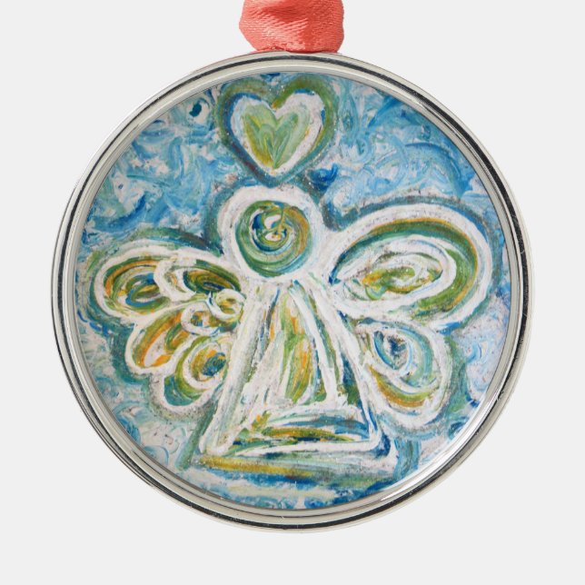 Golden Blue Angel Ornament (Front)