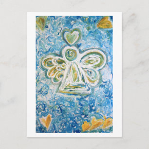 Golden Blue Angel Postcard