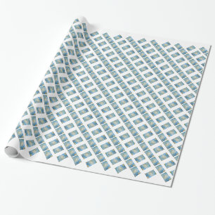 Golden Blue Angel Wrapping Paper