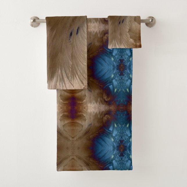 Golden Blue Bath Towel Set (Insitu)