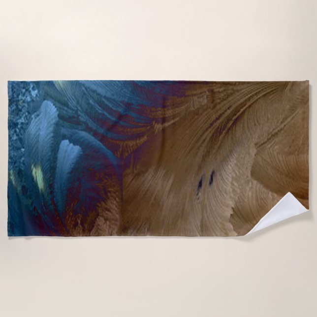 Golden Blue Beach Towel (Front)