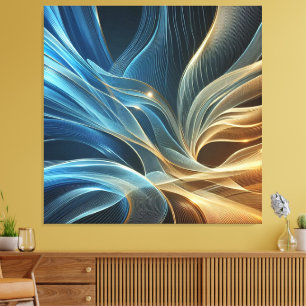 Golden Blue Canvas Print