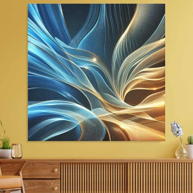 Golden Blue Canvas Print (Insitu(LivingRoom))