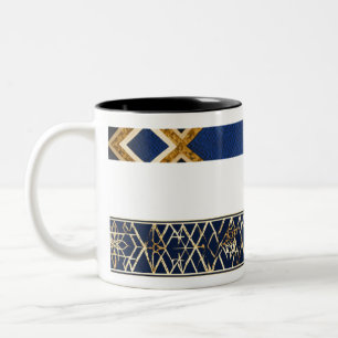 Golden-blue designed coffee mug
