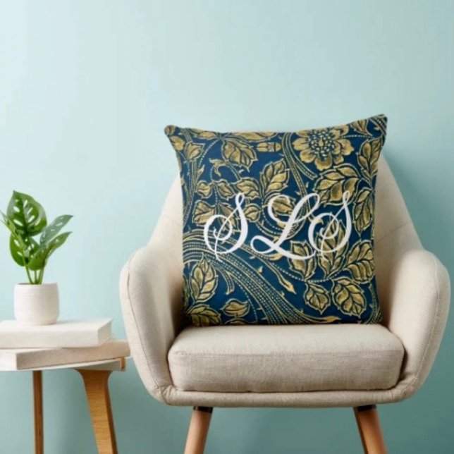 Golden Blue Elegance Cushion (Creator Uploaded)