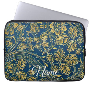 Golden Blue Elegance Laptop Sleeve