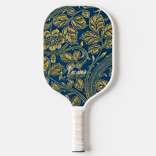 Golden Blue Elegance  Pickleball Paddle (Front)