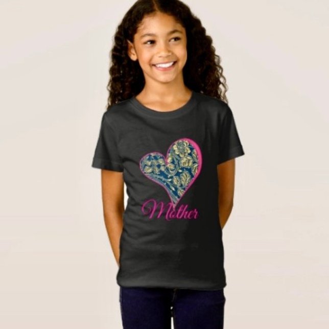 Golden Blue Elegance T-Shirt (Cute and comfy kids’ tee for Mother’s Day—perfect for celebrating Mom with big smiles.
)