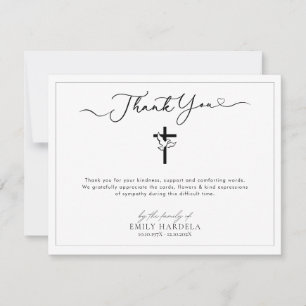 Golden Blue Funeral Thank You Card with Dove