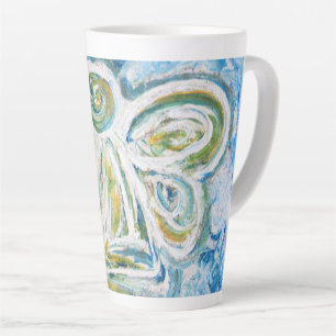 Golden Blue Guardian Angel Custom Latte Mug Cup