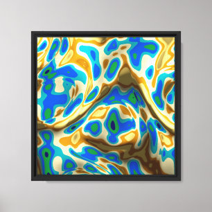 Golden blue kinetic  canvas print