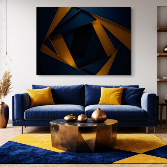 Golden Blue Labyrinth Canvas Print (Creator Uploaded)