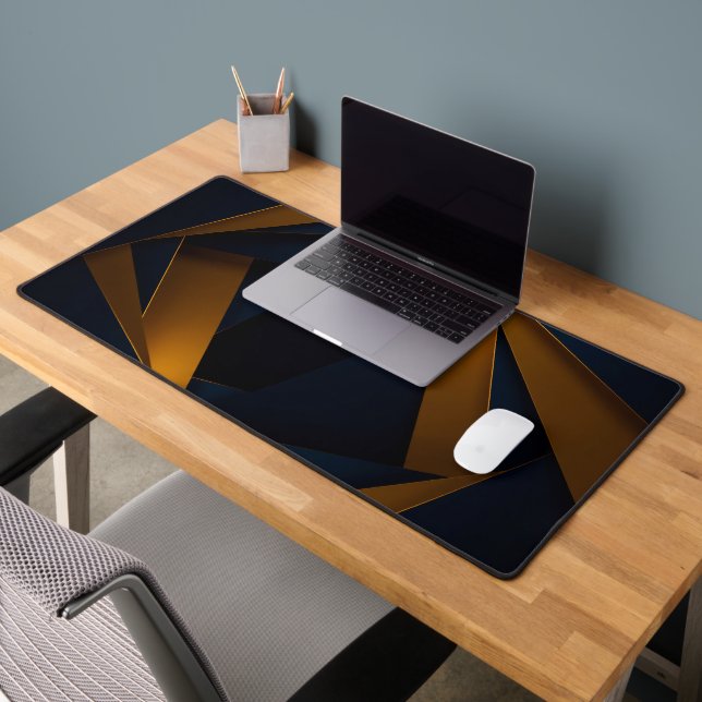Golden Blue Labyrinth Desk Mat (Office 2)