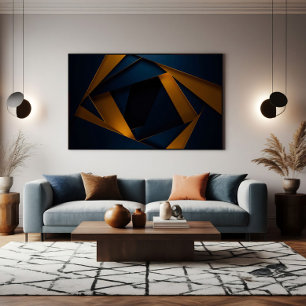 Golden Blue Labyrinth Poster
