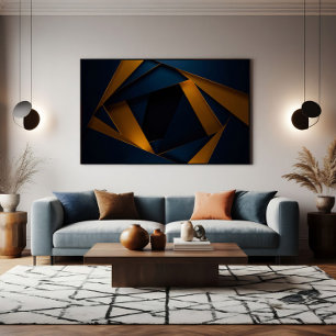 Golden Blue Labyrinth Poster