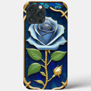 Golden Blue Rose in Decorative Frame iPhone 13 Pro Max Case