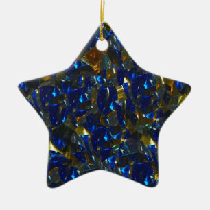 Golden Blue Star Ornament