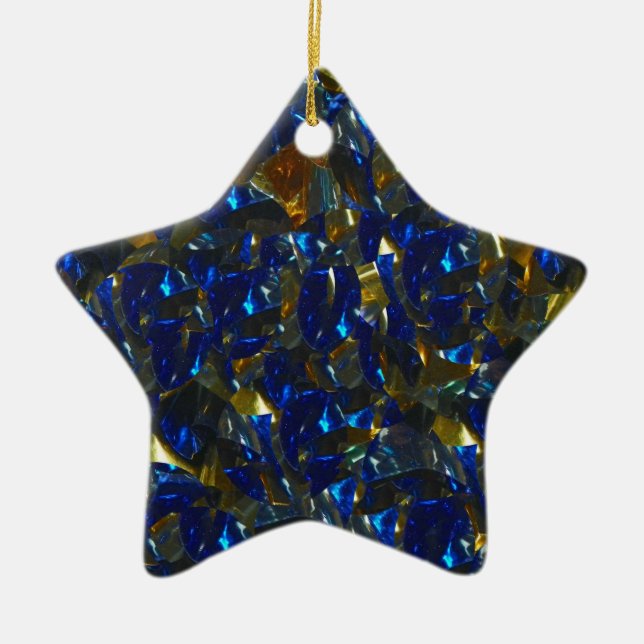 Golden Blue Star Ornament (Front)