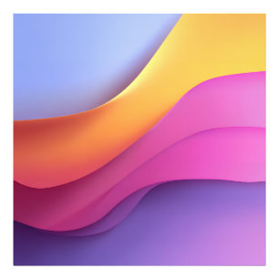 Golden Blue Wave Layers Photo Print